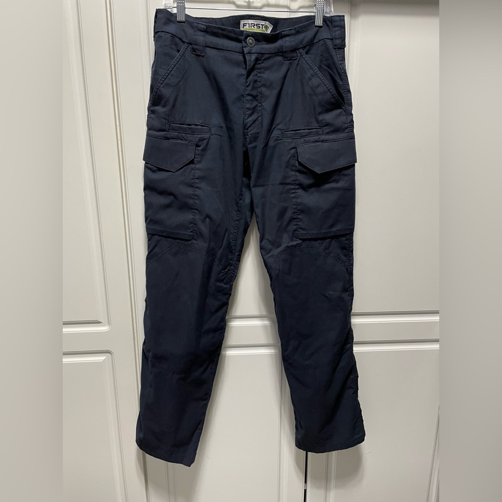 First Tactical Pants Mens Sz 32 Navy Blue Ripstop Cargo Utility Workwear Outdoor